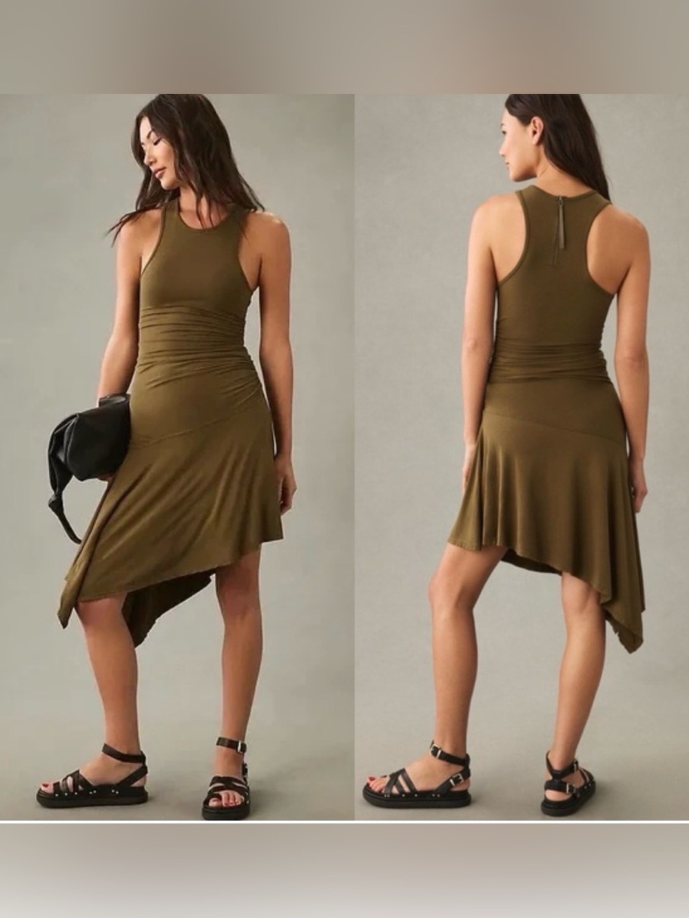 Daily Practice by Anthropologie Sleeveless Side-Ruched Dress